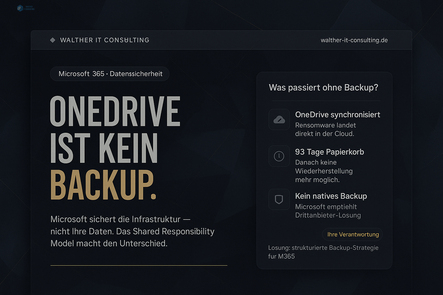 Microsoft 365 Backup: Warum OneDrive allein nicht reicht